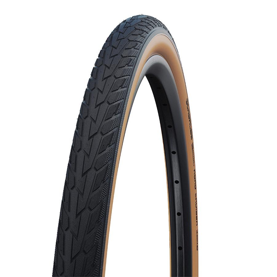 Tires Schwalbe Schwalbe Road Cruiser Mountain Tire 27x1-1/4 Wire GreenCompound K-Guard 50TPI Black Dark Slate Gray
