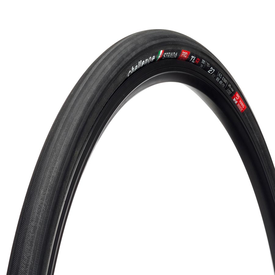Tires Challenge Challenge Strada Pro TLR Road Tire 700x27mm Folding Tubeless Ready SmartPlus SuperPoly 300TPI Black Dark Slate Gray