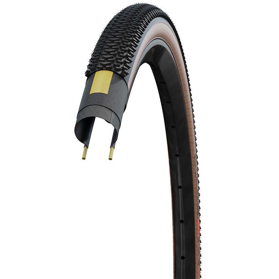 Tires Schwalbe Schwalbe G-One R Pro Gravel Tire 28x1.50 Folding Tubeless Ready Addix Race V-Guard Black Dark Slate Gray