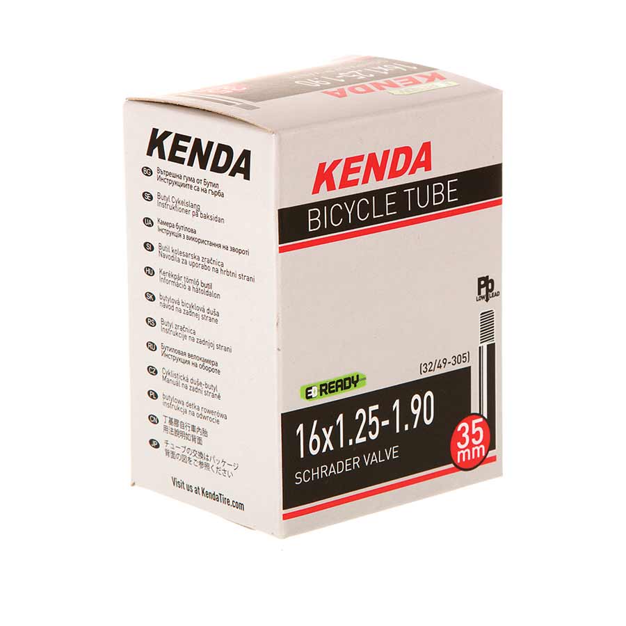 Tube Kenda Kenda Schrader Tube Schrader Length: 35mm 16 1.25-1.90 Light Gray