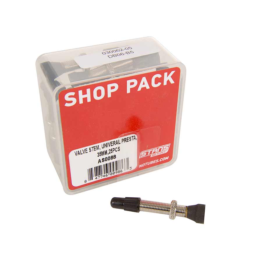 Tubeless Valves Stans No Tubes Stans Tubeless Universal Valve Stems - Brass 35mm 25-pack Light Gray