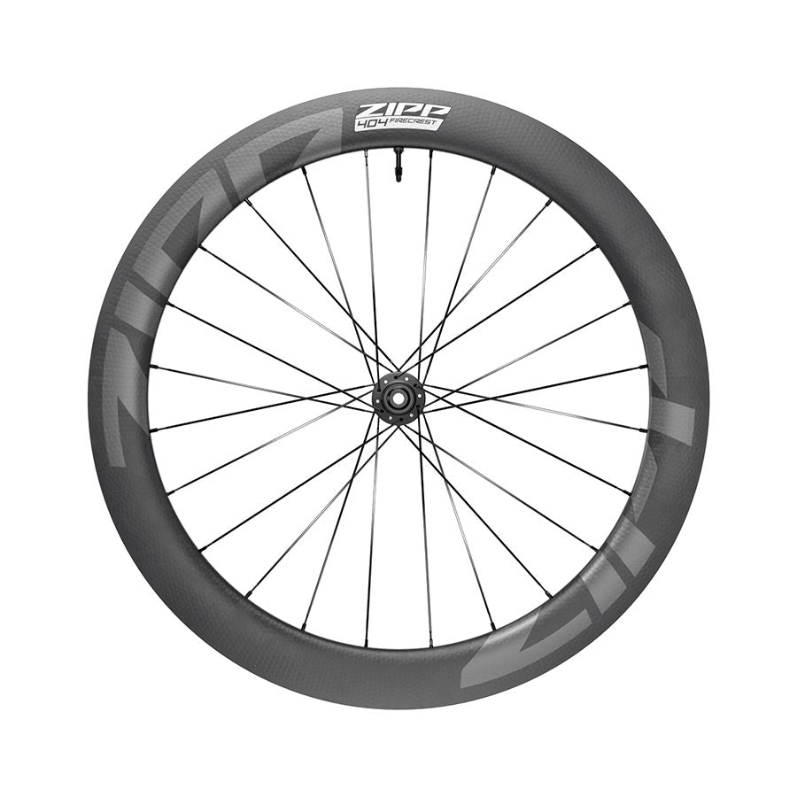 Front Wheel Zipp Speed Weaponry Zipp 404 Firecrest Carbon Front Wheel - 700 12 X 100mm Center-Lock Tubeless BLK A1 Dim Gray