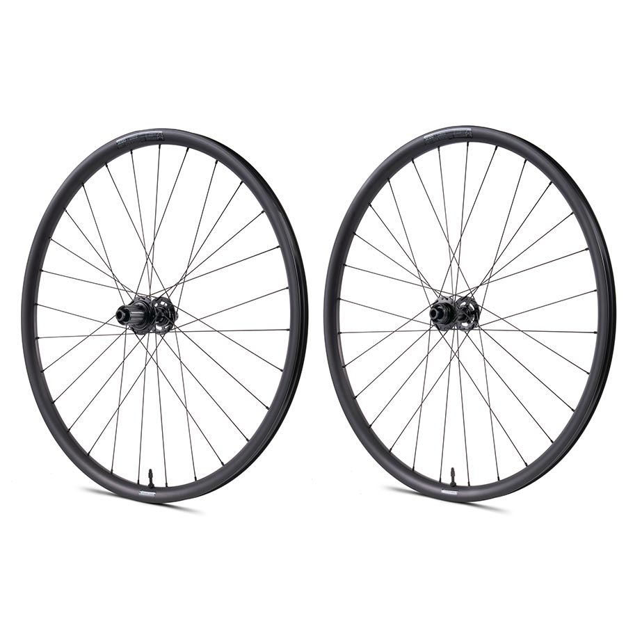Wheels Seido Seido Sinus Wheel Pair 700C / 622 Holes: 28 12mm TA F: 100mm R: 142mm Disc Center Lock Pair Dark Slate Gray