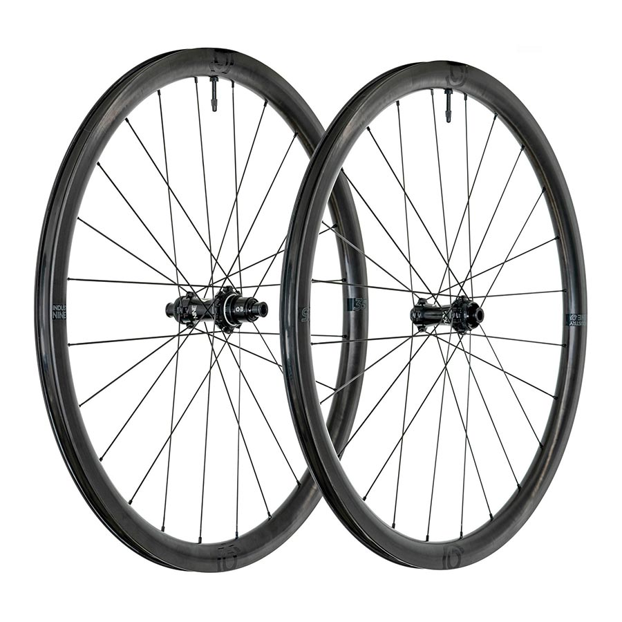 Wheels Industry Nine Industry Nine Solix SL i9 35 Wheel Front and Rear 700C / 622 Holes: F: 24 R: 24 F: 12mm R: 12mm F: 100 R: 142 Disc Center Lock Shimano Road 11 Set Dark Slate Gray