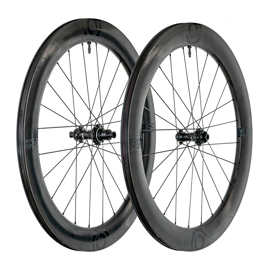 Wheels Industry Nine Industry Nine Solix SL i9 65 Wheel Front and Rear 700C / 622 Holes: F: 24 R: 24 F: 12mm R: 12mm F: 100 R: 142 Disc Center Lock Shimano Road 11 Set Dark Slate Gray