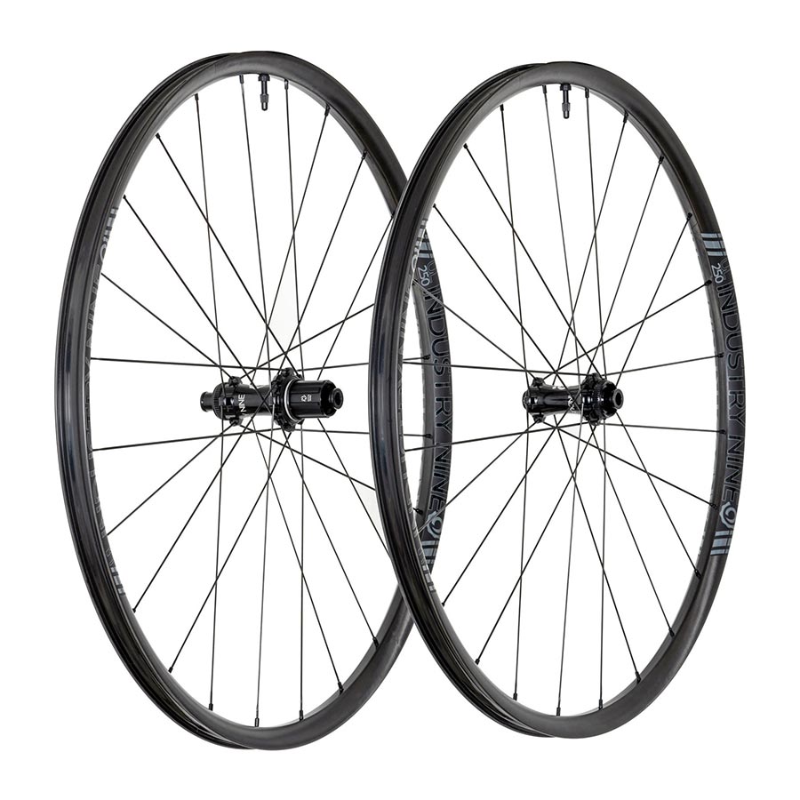 Wheels Industry Nine Industry Nine Solix SL UL250c CX Wheel Front and Rear 700C / 622 Holes: F: 24 R: 24 F: 12mm R: 12mm F: 100 R: 142 Disc Center Lock SRAM XD-R Set Dark Slate Gray