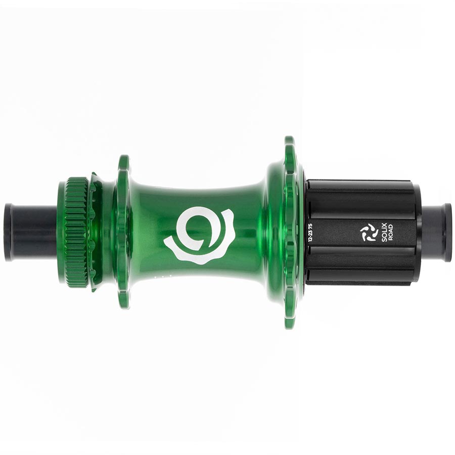 Disc Hubs Industry Nine Industry Nine Solix G Classic Rear HG11 Disc Hub Rear 28H 12mm TA 142mm Shimano HG 11 Green Dark Slate Gray