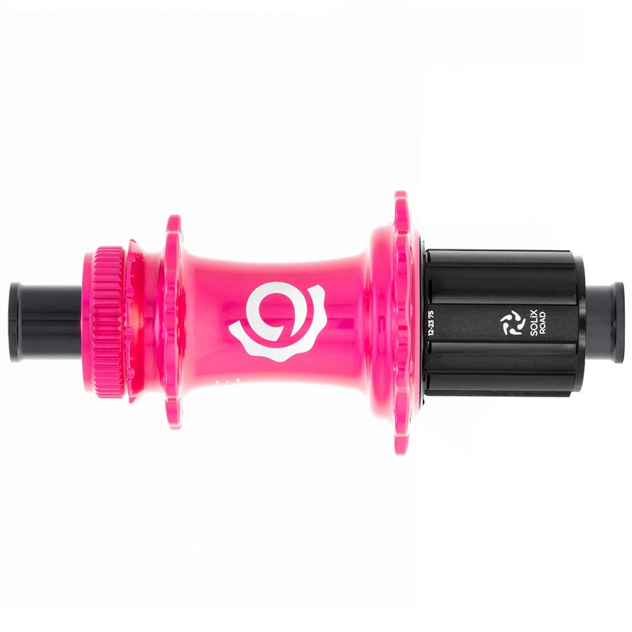 Disc Hubs Industry Nine Industry Nine Solix G Classic Rear HG11 Disc Hub Rear 28H 12mm TA 142mm Shimano HG 11 Pink Pale Violet Red