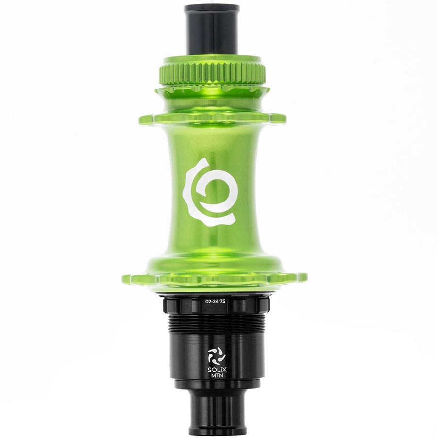 Disc Hubs Industry Nine Industry Nine Solix M Classic Rear MS Disc Hub Rear 28H 12mm TA 148mm Shimano Micro Spline Lime Yellow Green
