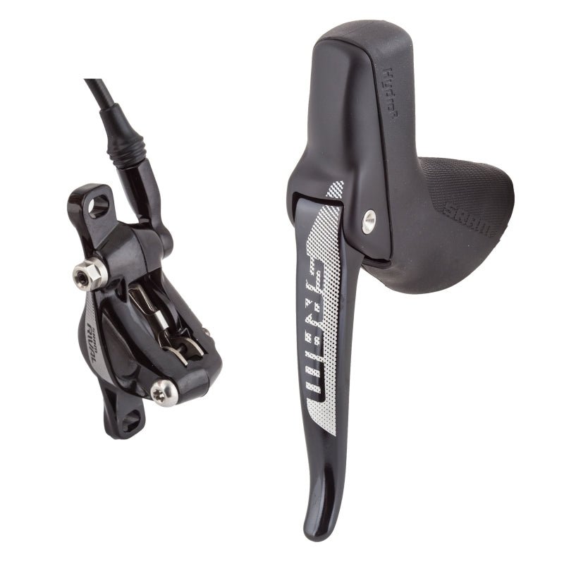 Disc Brake & Lever SRAM SRAM Rival 1 Disc Brake and Lever - Left/Front Hydraulic Post Mount Black A1 Dim Gray