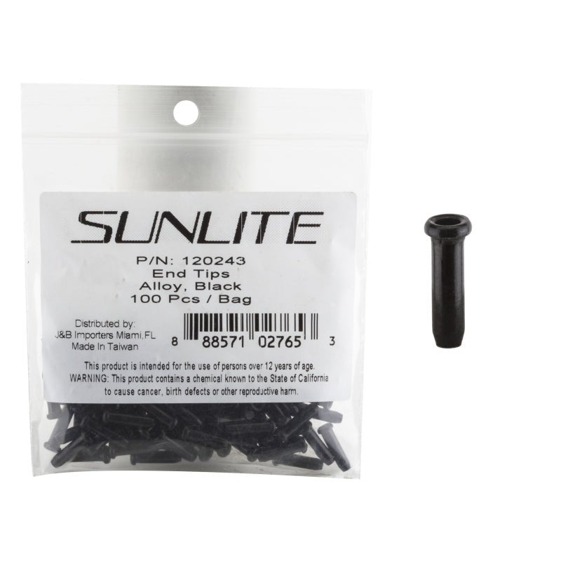 Cables and Housing Sunlite Sunlite Cable Tips Black Bag of 100 Light Gray