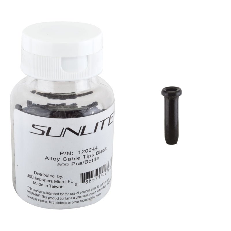 Cables and Housing Sunlite Sunlite Cable Tips Black Bottle of 500 Light Gray
