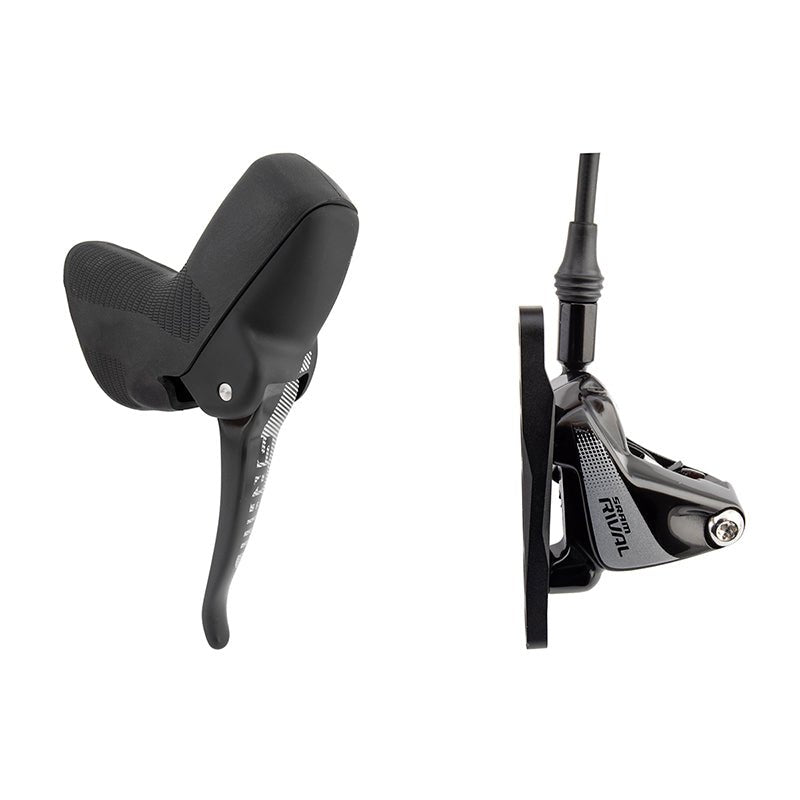 Disc Brake & Lever SRAM SRAM Rival 1 Disc Brake Lever - Left/Front Hydraulic Flat Mount No Offset BLK A1 Dark Slate Gray