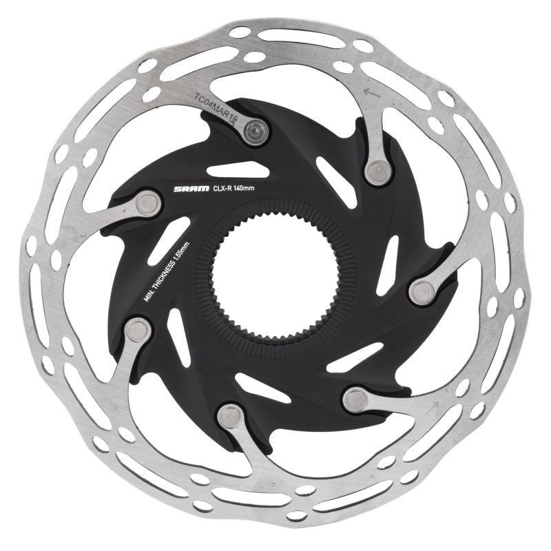 Disc Rotor SRAM SRAM CenterLine XR Disc Brake Rotor - 140mm Center Lock Silver/Black Dark Slate Gray