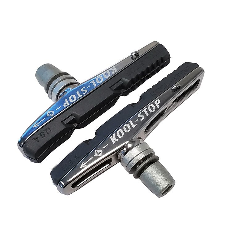 Brake Pads Kool Stop Koolstop V-Type2 Threaded Brake Pads 1 Pair 70mm E-Bike Grey KoolStop Offset Dark Slate Gray