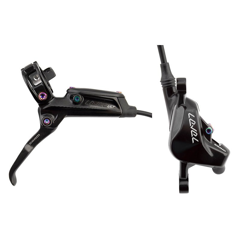Disc Brake & Lever SRAM SRAM Level Ultimate Disc Brake Lever - Rear Hydraulic Post Mount BLK Rainbow Hardware B1 Dark Slate Gray