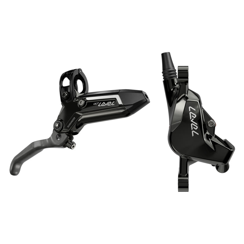 Disc Brake & Lever SRAM SRAM Level Silver Stealth Disc Brake Lever - Rear Post Mount 2-Piston Aluminum Lever SS Hardware BLK C1 Dark Slate Gray