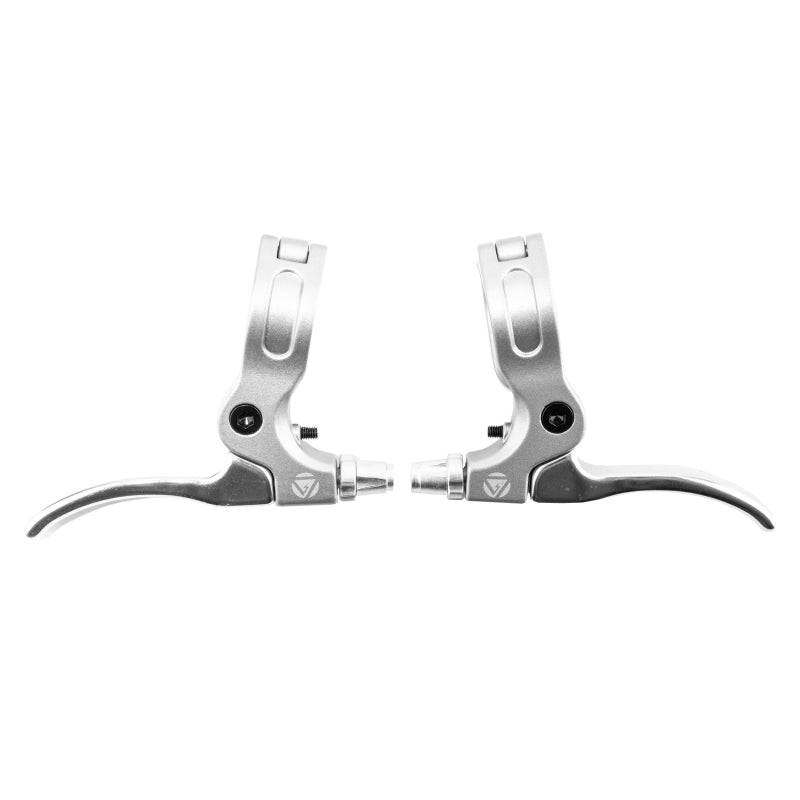 Brake Levers Black ops Black ops Hinged 2-Finger Lever Silver Pair 2 Finger Light Gray