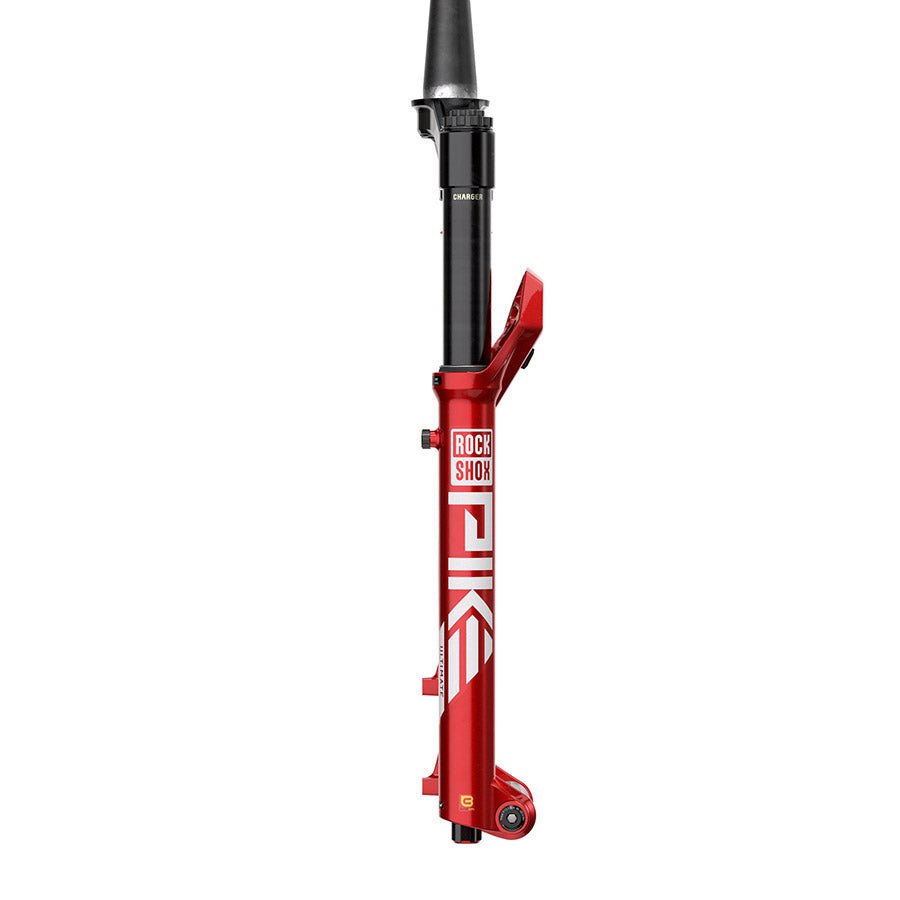 Suspension Fork RockShox RockShox Pike Ultimate C2 Suspension Fork 27.5 DebonAir+ W/ButterCups 120mm 1-1/8-1.5 15x110mm TA Rake: 37mm Red Saddle Brown