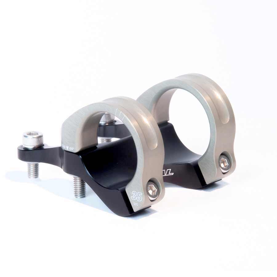 Stems Renthal Renthal Integra 35 Stem - 45mm 35 Clamp +/-0 1 1/8" Aluminum Black/Gold Light Gray