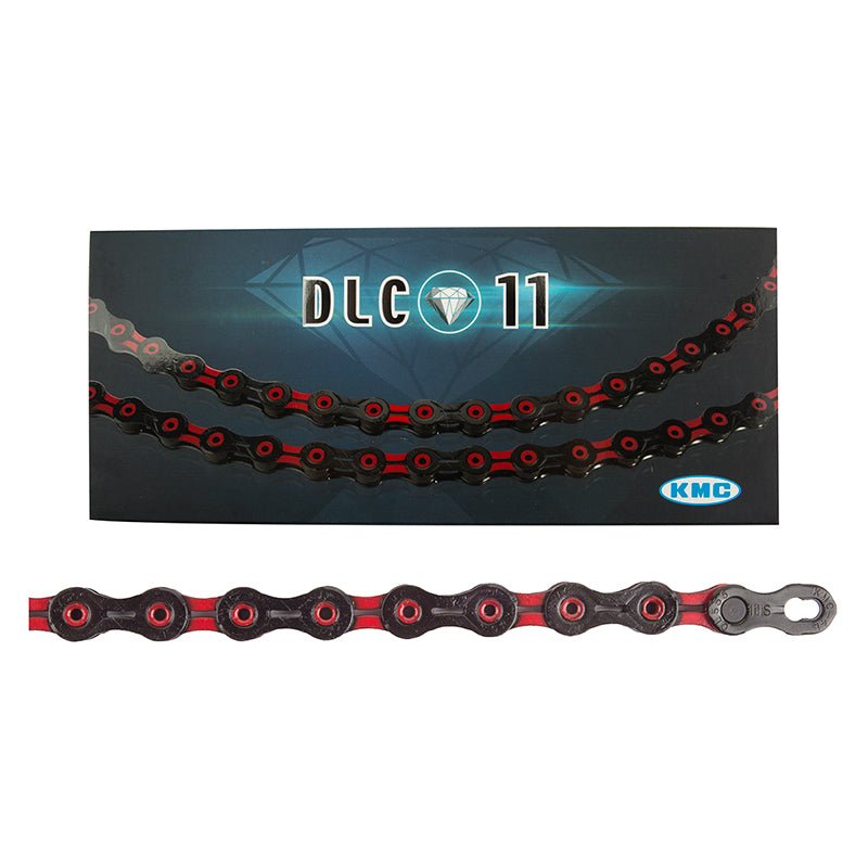 Chains KMC KMC DLC 11 Chain - 11-Speed 118 Links Black/Red Dark Slate Gray