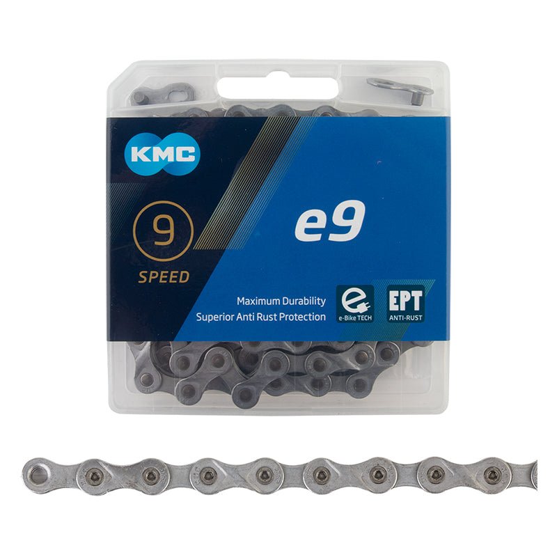 Chains KMC KMC e9 EPT eBike Chain - 9 Speed 136 Links Grey Gray