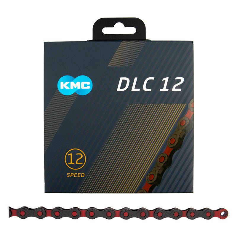 Chains KMC KMC DLC 12 Chain - 12-Speed 126 Links Black/Red Dark Slate Gray