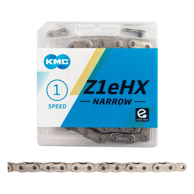 Chains KMC KMC Z1eHX Narrow Chain - Single Speed 3/32" 112 Links Silver Dark Cyan