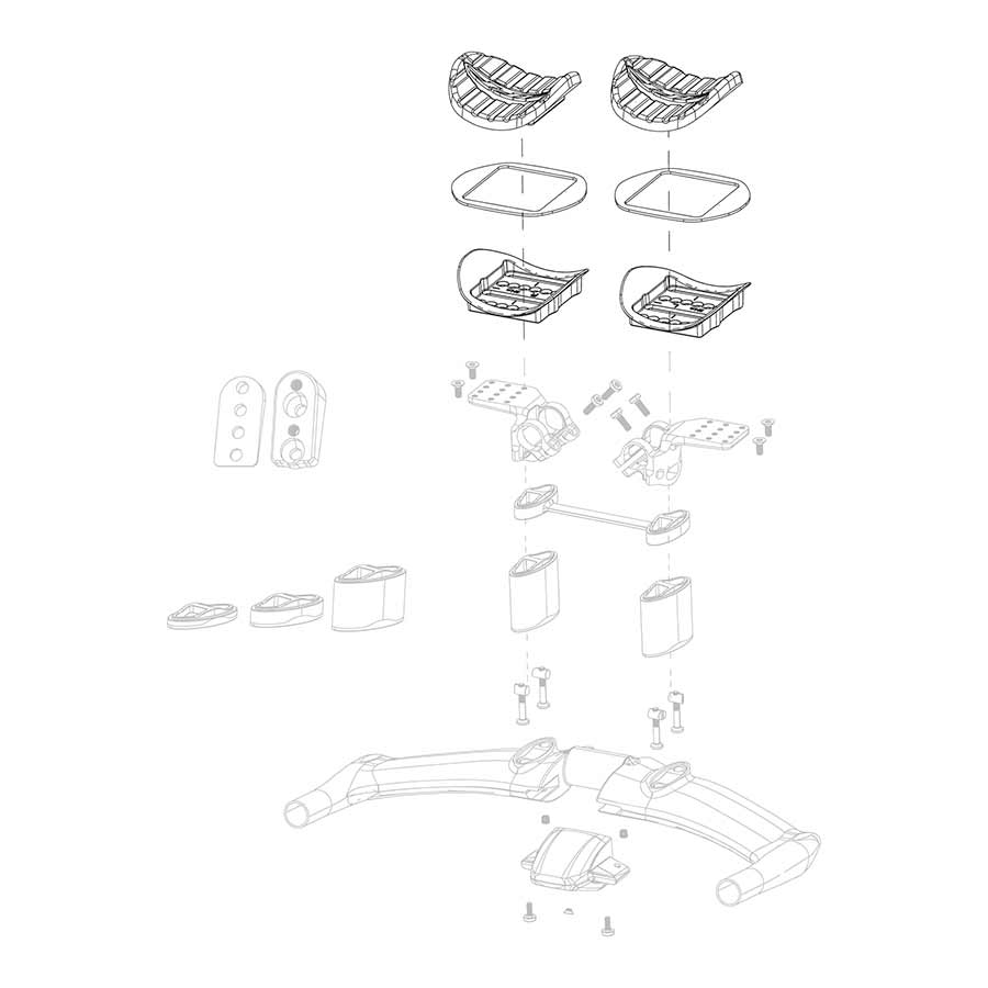 Aero Bar Part Zipp Speed Weaponry Zipp Vuka Aero Armrest Kit with Pads both sides Light Gray