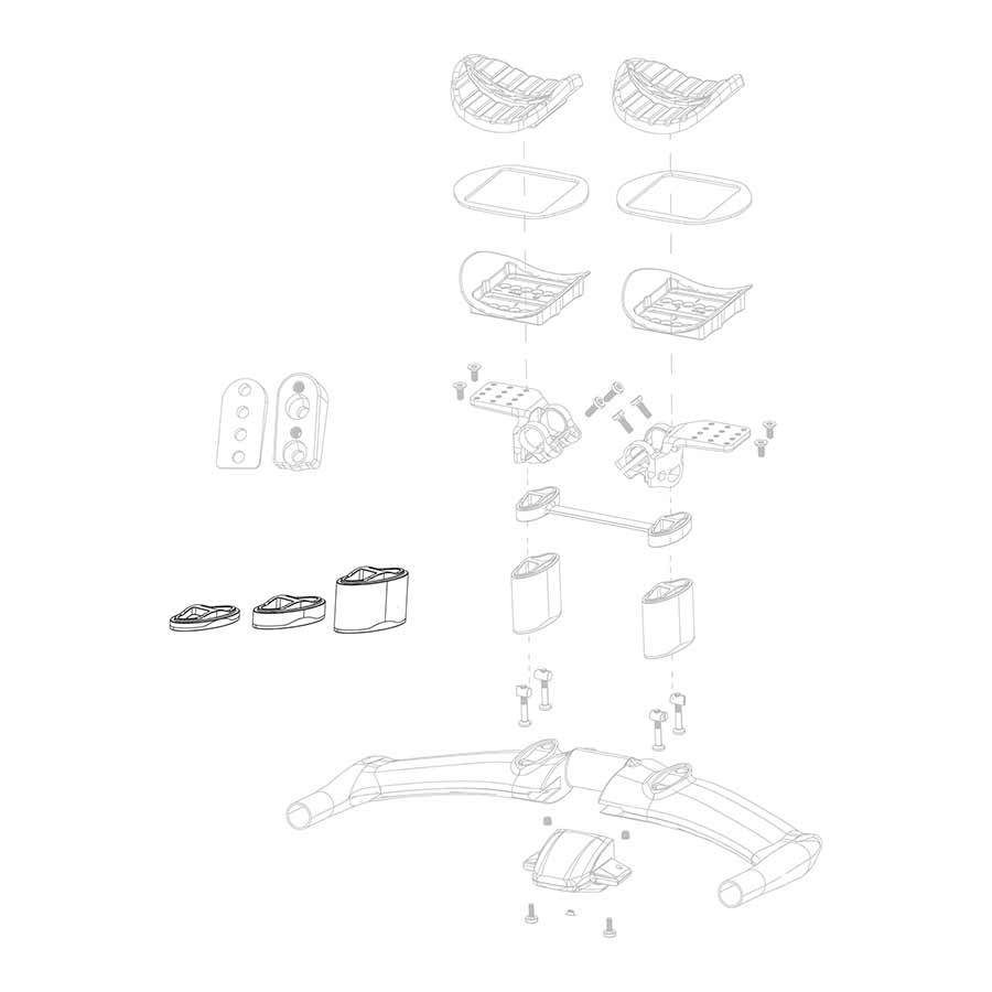 Aero Bar Part Zipp Speed Weaponry Zipp Vuka Aero C1 Riser Kit (2 x 5 mm 4 x 10mm 2 x 30 mm) with bolts Lavender