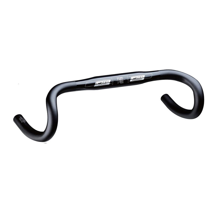 Handlebars FSA Full Speed Ahead Omega Compact Drop Handlebar - Aluminum 31.8mm 44cm Black Gray