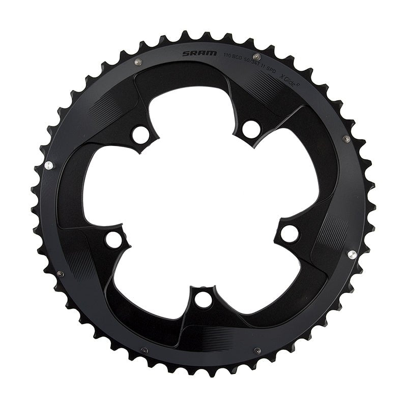 Chainrings SRAM SRAM Force 22 50T 110mm BCD YAW Chainring BLK Hidden Non-Hidden Bolt Use 34T Dark Slate Gray
