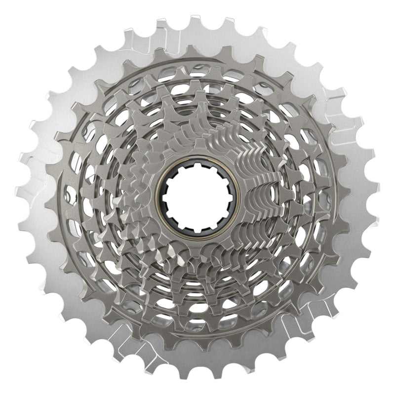 Cassettes and Cogs SRAM SRAM RED XG-1290 Cassette - 12-Speed 10-33t For XDR Driver Body Silver E1 Light Slate Gray