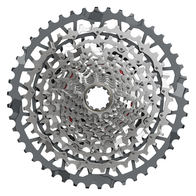 Cassettes and Cogs SRAM SRAM Rival XPLR XG-1351 Cassette - 13-Speed 10-46t For XDR Driver Silver E1 Dim Gray