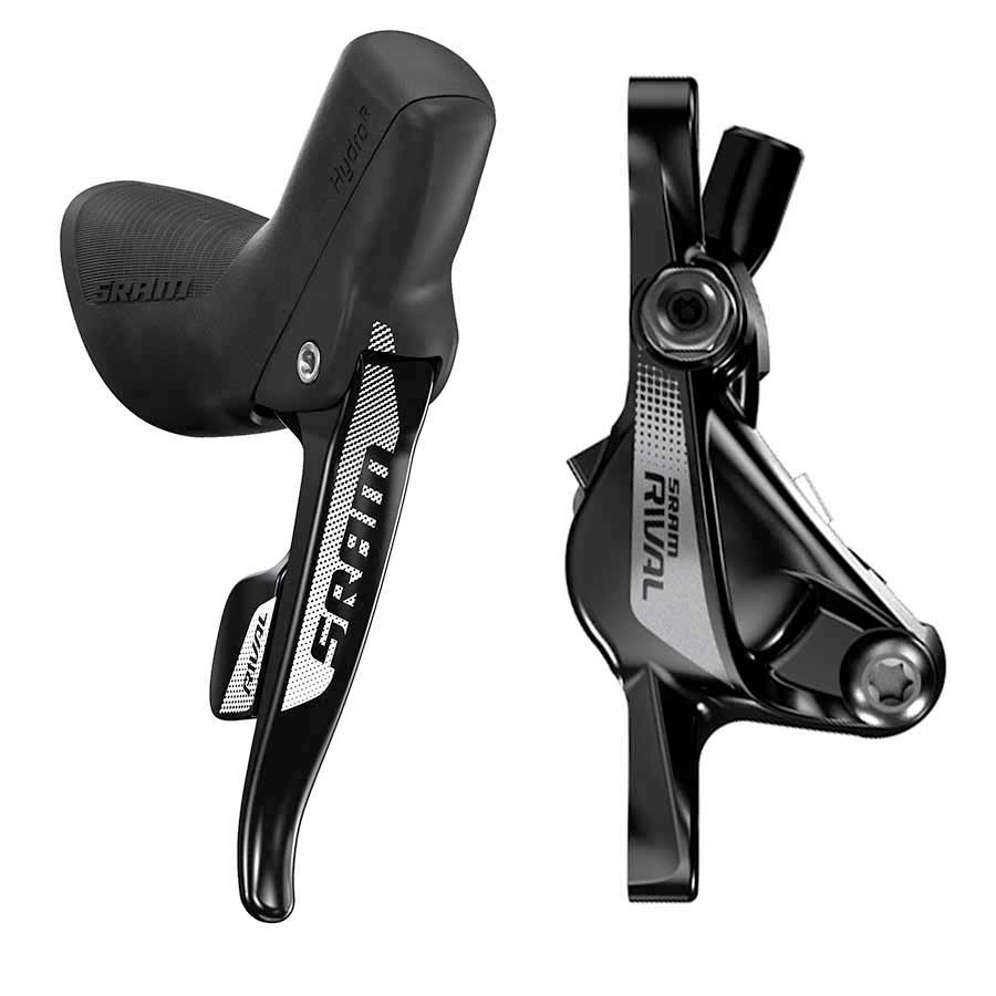 Brake/Shift Lever - Drop Bar SRAM SRAM Rival 22 Left Front Road Hydraulic Disc Brake DoubleTap Lever 950mm Hose Rotor Sold Separately Dark Slate Gray