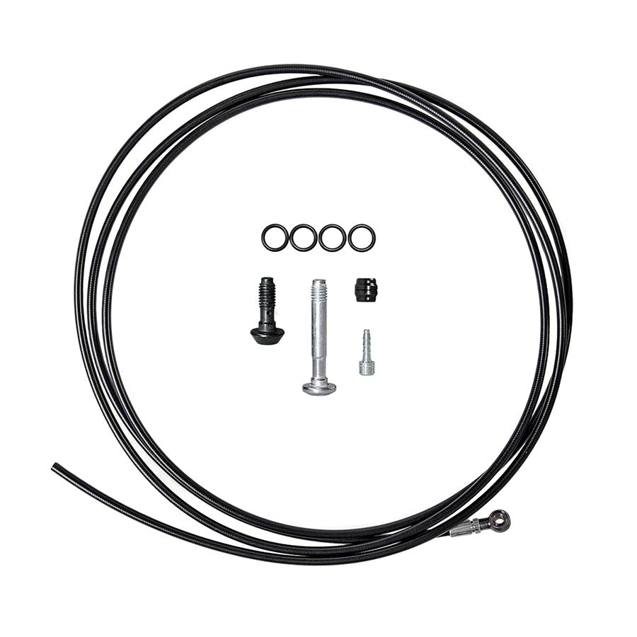Disc Hose and Parts Magura Magura Hydraulic Brake Hose - 2500mm For MT4 to MT TRAIL SL Pressed Banjo Fitting BLK Light Gray