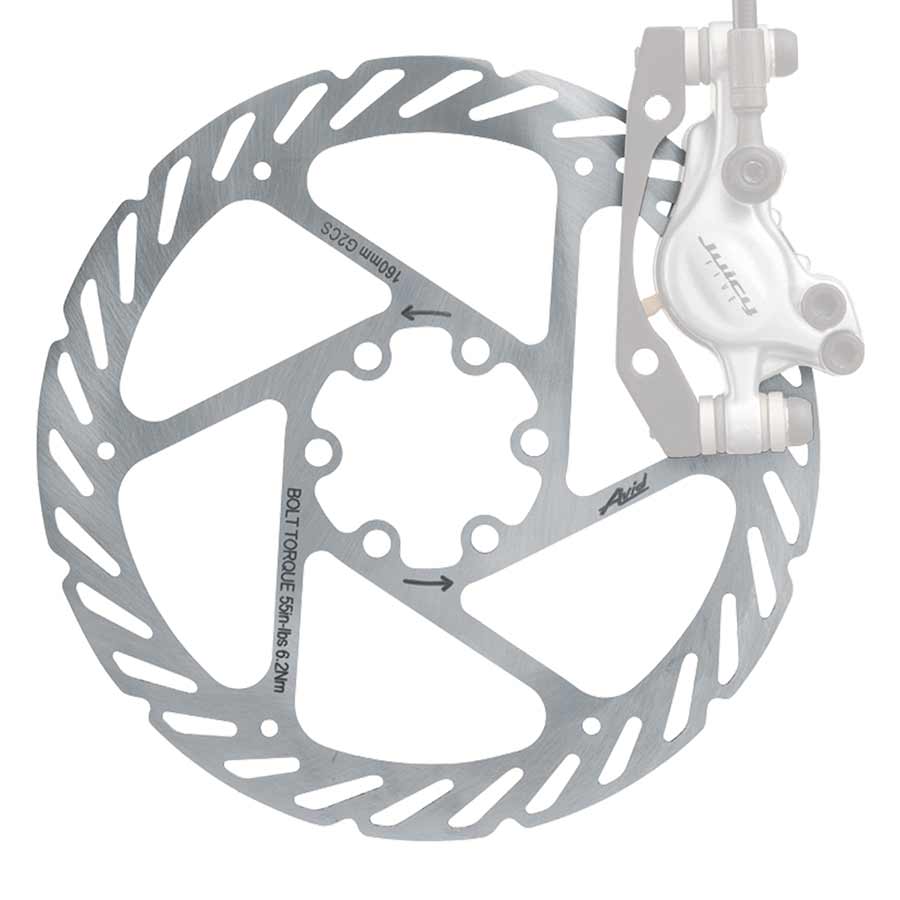 Disc Rotor Avid Avid G2 CleanSweep Disc Brake Rotor - 160mm 6-Bolt Silver Dark Gray