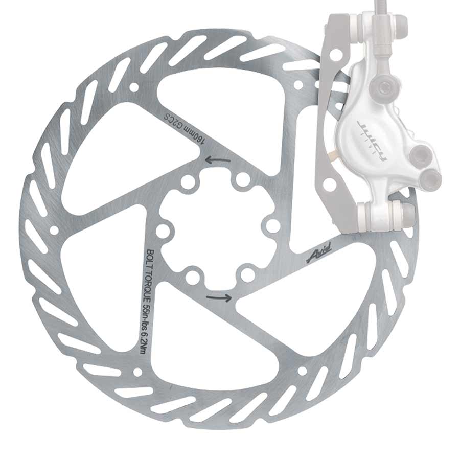 Disc Rotor Avid Avid G2 CleanSweep Disc Brake Rotor - 180mm 6-Bolt Silver Dark Gray