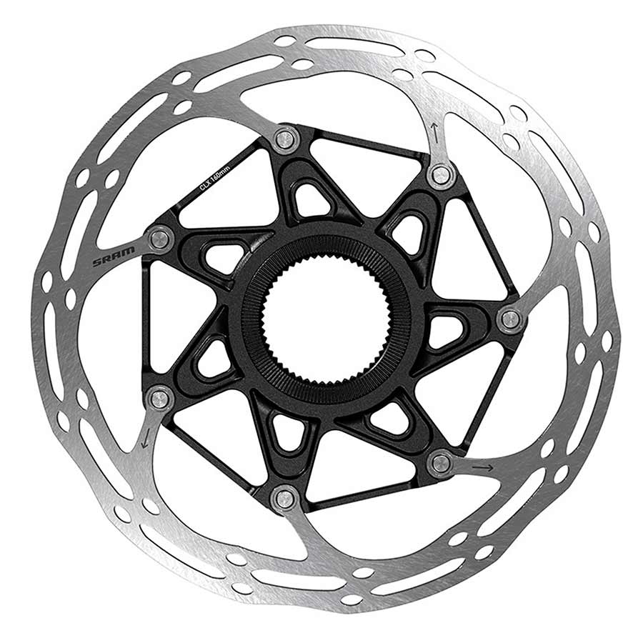 Disc Rotor SRAM SRAM CenterLine X Disc Brake Rotor - 160mm Center Lock Silver/Black Dark Slate Gray