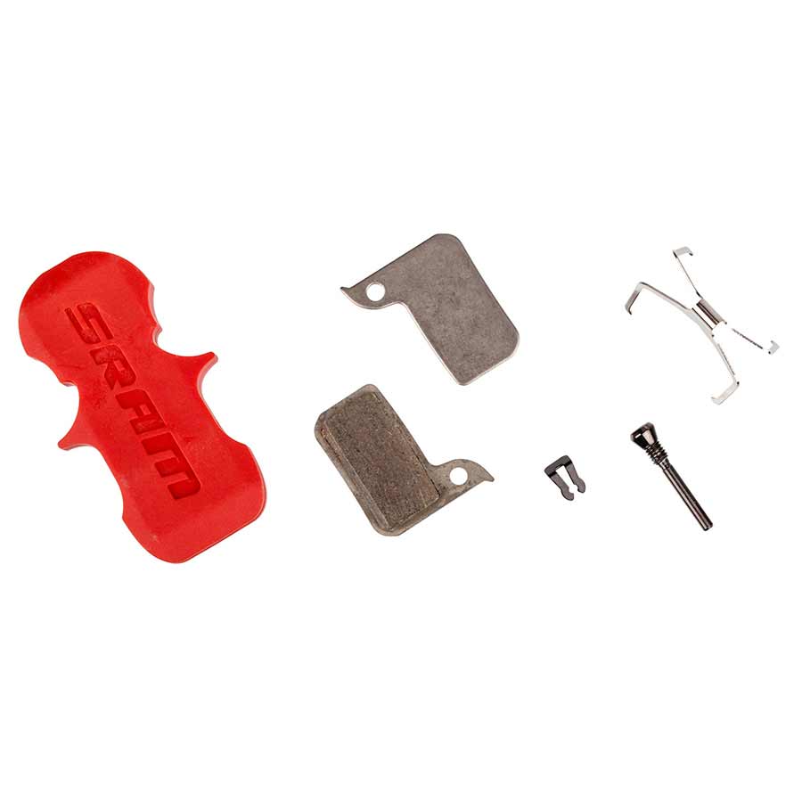 Disc Brake Pads SRAM SRAM Disc Brake Pads - Organic Compound Aluminum Backed Quiet/Light Monoblock SRAM Hydraulic Road Disc Level A1 2017-2019 Firebrick