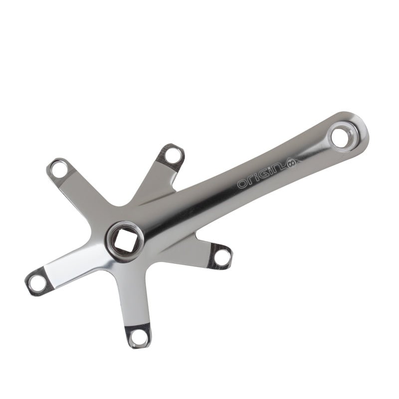 Cranksets and Arms Origin8 Origin8 Alloy Triple Crank Arm Set 155mm 113.5mm Square Taper JIS crankset silver Dark Gray
