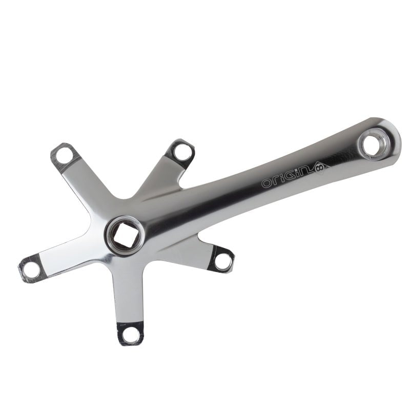 Cranksets and Arms Origin8 Origin8 Alloy Triple Crank Arm Set 165mm 113.5mm Square Taper JIS crankset silver Dark Gray
