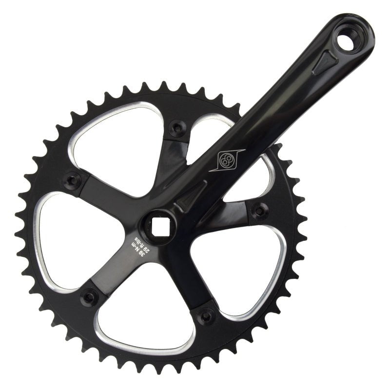 Cranksets and Arms Origin8 Origin8 Track/SS 165x46 103mm JIS Square Taper crankset black/black Dark Slate Gray