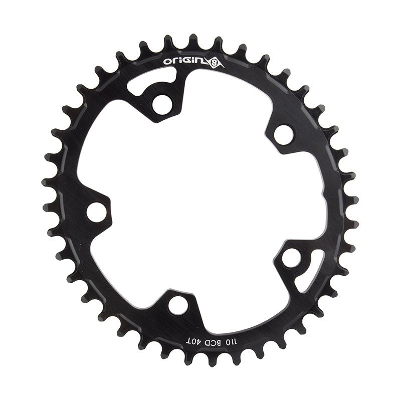 Chainrings Origin8 Origin8 Holdfast Oval 1x Chainring 110mm BCD 40T Dark Slate Gray