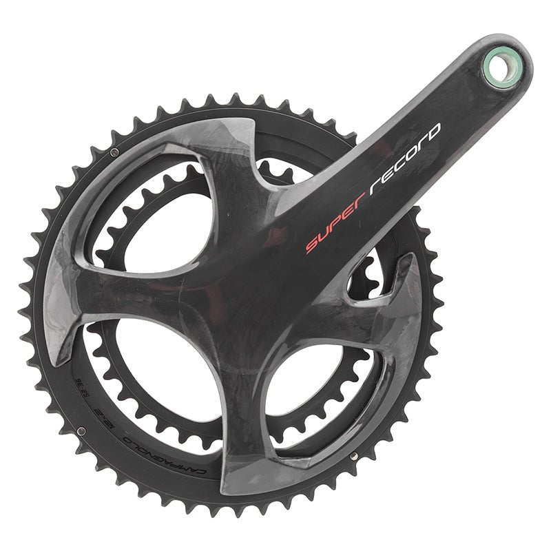 Cranksets and Arms Campagnolo Campagnolo Super Record Crankset - 175mm 12-Speed 52/36t 112/146 Asymmetric BCD Campagnolo Ultra-Torque Spindle Interface Carbon Dark Slate Gray