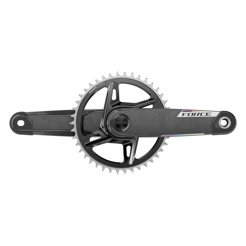 Cranksets and Arms SRAM SRAM Force 1x XPLR AXS Power Meter Wide Crankset - 172.5mm 12/13-Speed 42t 8-Bolt Direct Mount DUB PM Spindle Carbon E1 Dark Slate Gray