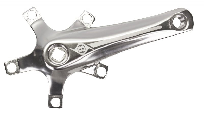Cranksets and Arms Origin8 Origin8 Alloy Crank Set 160mm 107 SQR JIS crankset silver Gray