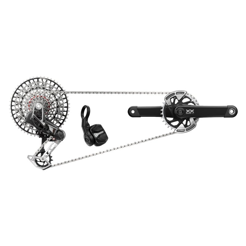 Group Kits SRAM SRAM XX T-Type Eagle Transmission Power Meter Group - 175mm 32t Chainring AXS POD Controller 10-52t Cassette Rear Derailleur Chain Dark Slate Gray