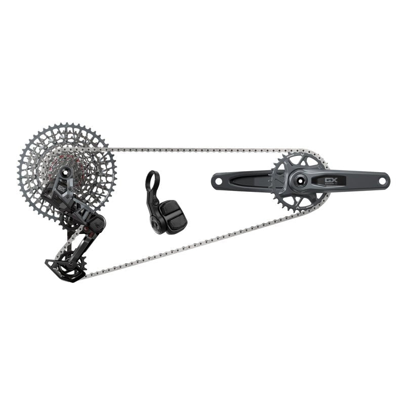 Group Kits SRAM SRAM GX T-Type Eagle Transmission Groupset - 175mm Crank 32t Chainring AXS POD Controller 10-52t Cassette Rear Derailleur Chain Dark Slate Gray