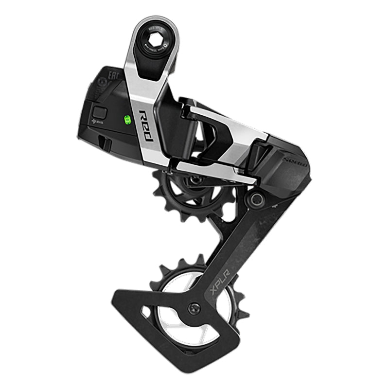 Rear Derailleurs SRAM SRAM RED XPLR AXS Rear Derailleur - For RED XPLR 1x 13-Speed 46t Max UDH Hangerless Battery Not Included BLK/Silver E1 Dark Slate Gray